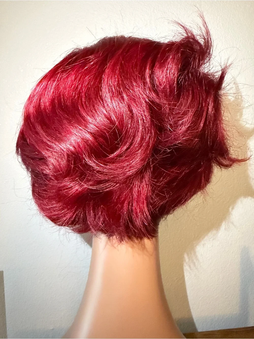 Short Burgundy Lace Front Women's Wig - Vibrant Red Style